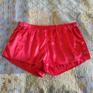 Cozy Rozy | Red Satin Lounge Shorts
